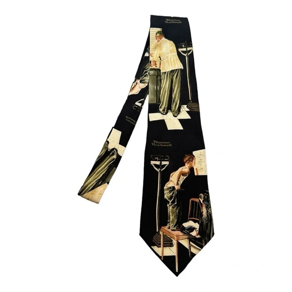 3 Norman Rockwell Ties 1990s - Picture 3 of 14